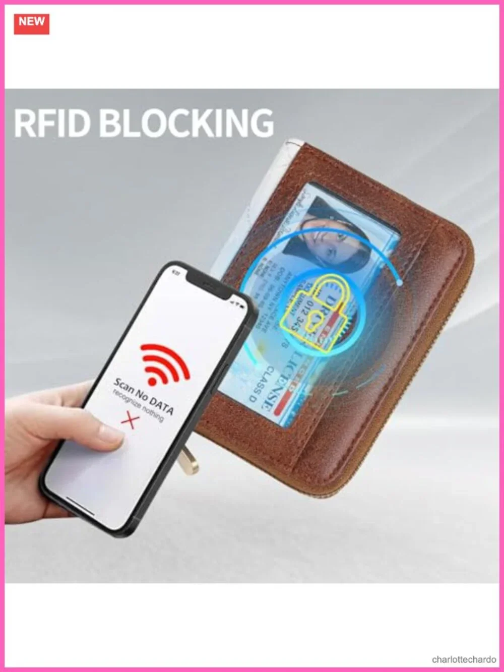 RFID Blocking Leather Small Wallet for Women with Wristlet